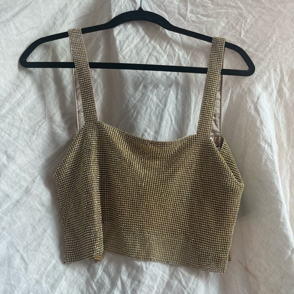 SNDYS Audrina Crop Top (Jeweled/Rhinestone)